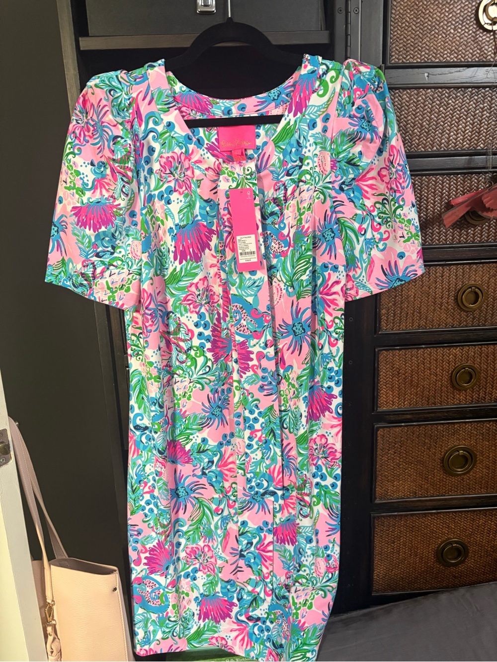 NWT Lilly Pulitzer Pink Green Blue Tropical Floral Midi Dress